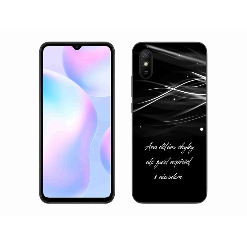 Gelový kryt mmCase na Xiaomi Redmi 9AT - citát černé pozadí