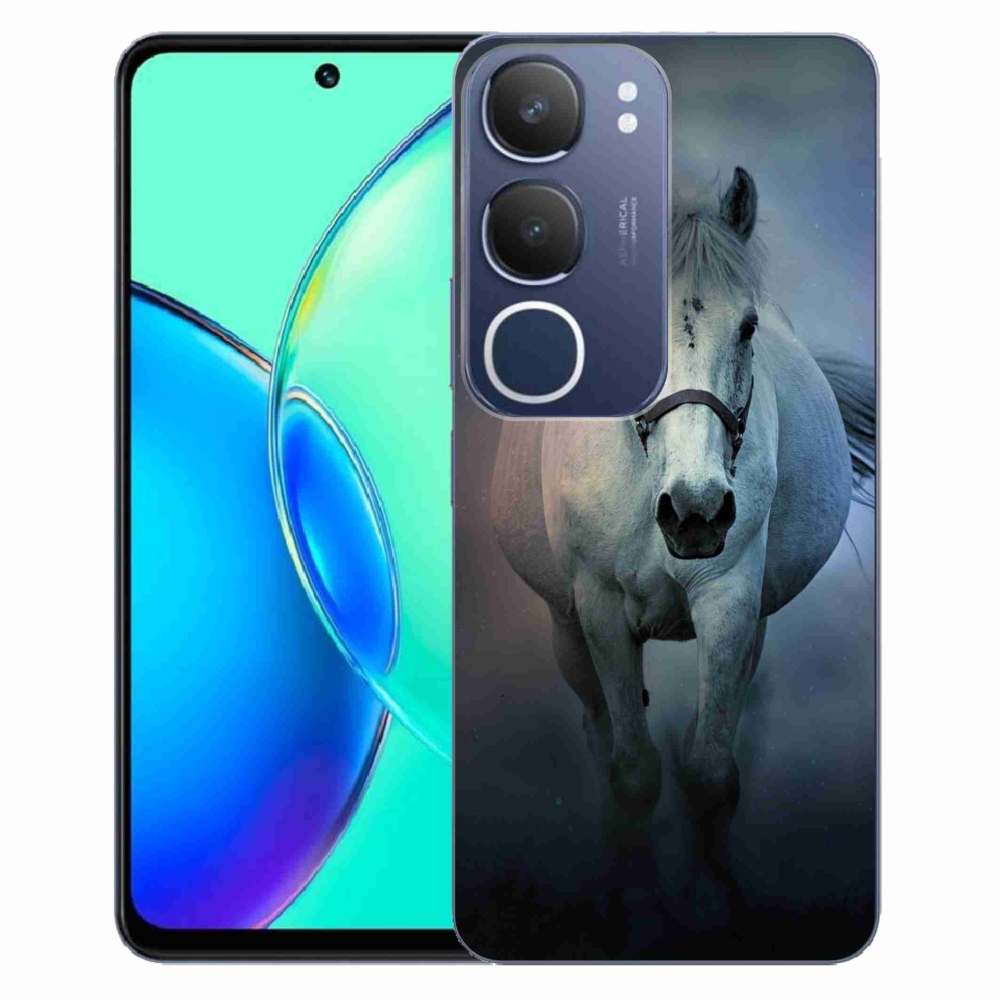 Gelový kryt mmCase na Vivo Y19s - běžící bílý kůň