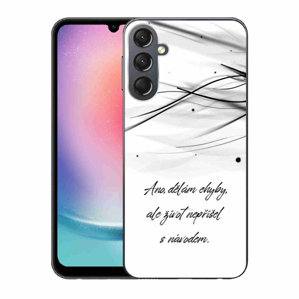 Gelový kryt mmCase na Samsung Galaxy A24 - citát bílé pozadí