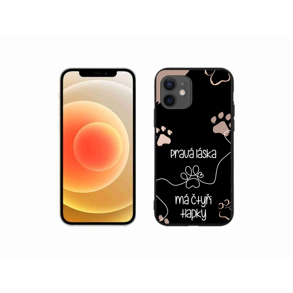 Gelový kryt mmCase na iPhone 12 mini - psí motiv 1 černé pozadí