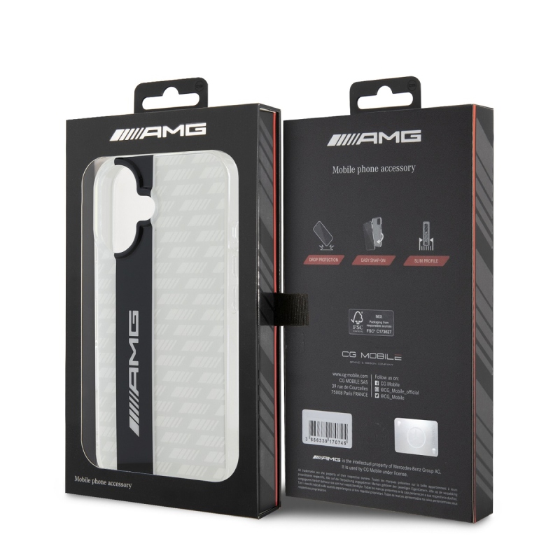 AMG Carbon Pattern Zadní Kryt pro iPhone 16 White