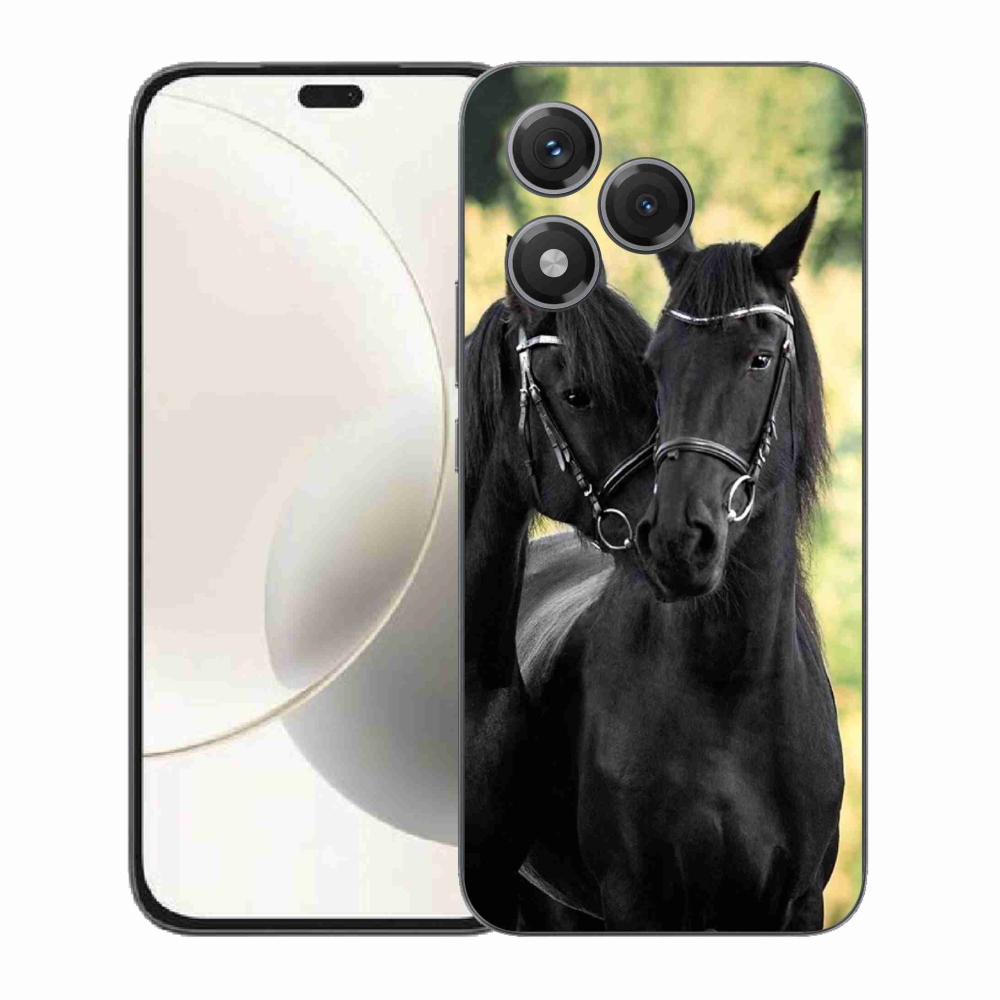 Gelový kryt mmCase na Honor 400 Lite - dva černí koně