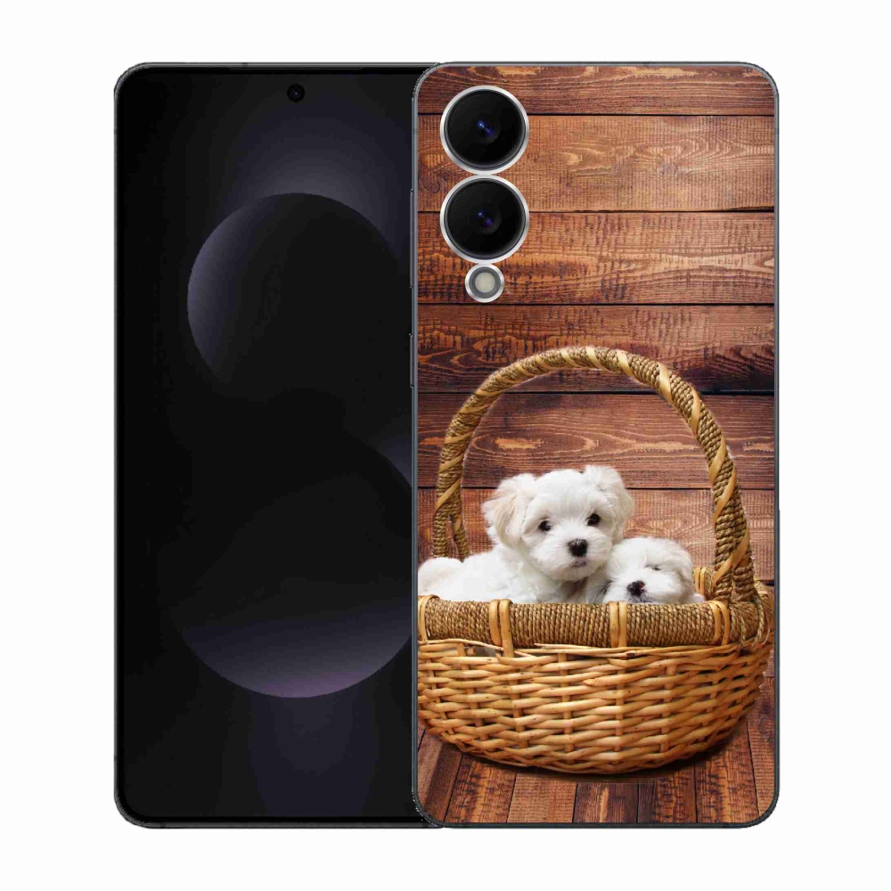 Gelový kryt mmCase na Samsung Galaxy S25 Edge - štěňátka
