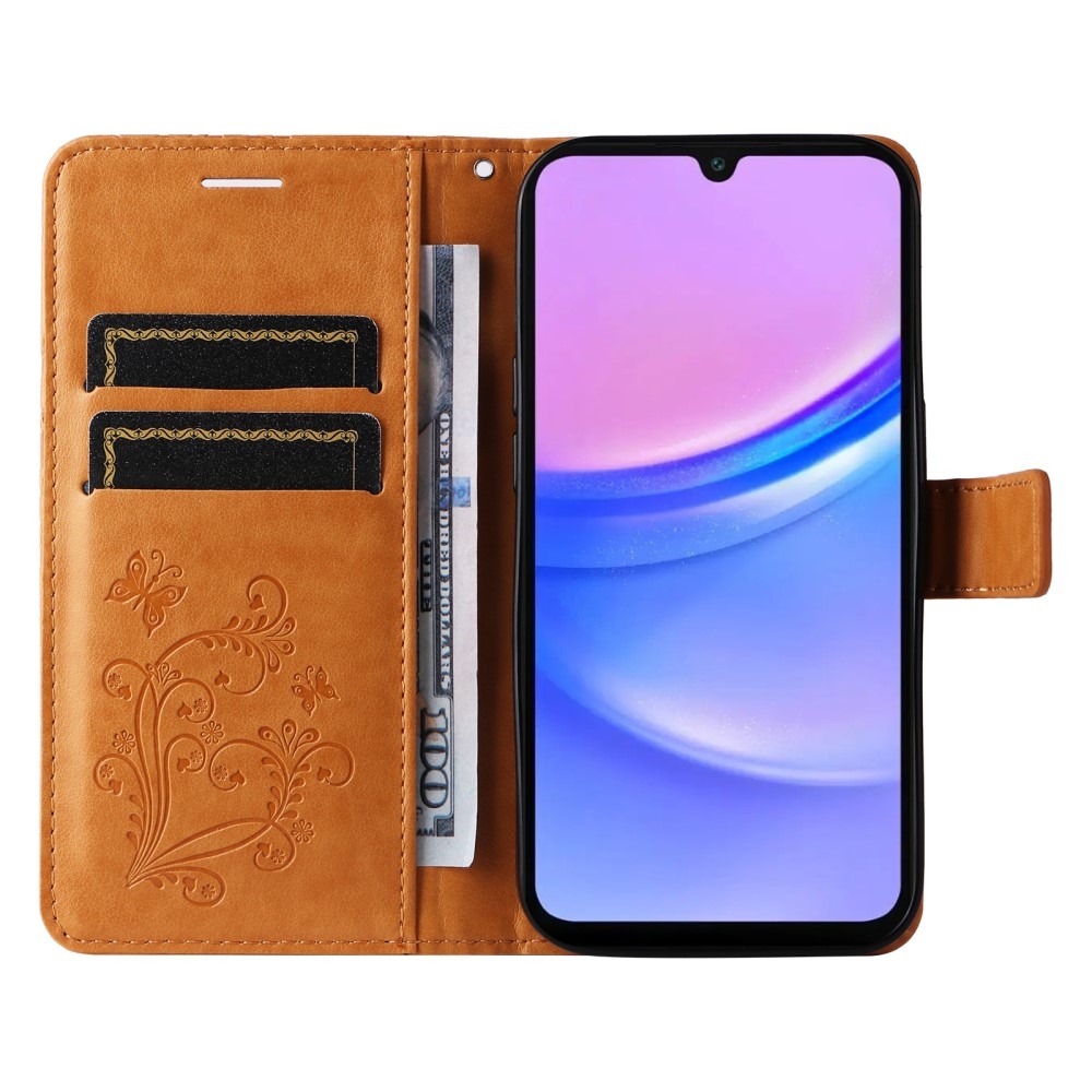 Big Butterfly knížkové pouzdro na Samsung Galaxy A16 4G/5G/A26 5G - žluté