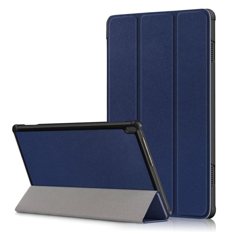 Stand polohovatelné PU kožené pouzdro na tablet Lenovo Tab M10 - modré