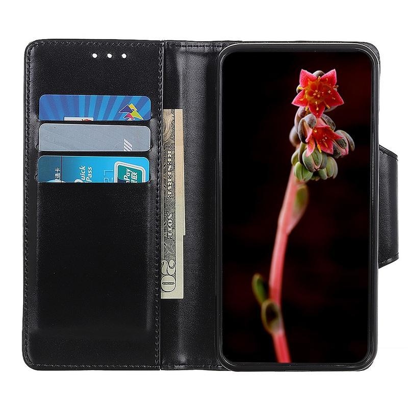 Stand PU kožené peněženkové pouzdro na mobil iPhone 12 Pro/12 - černé