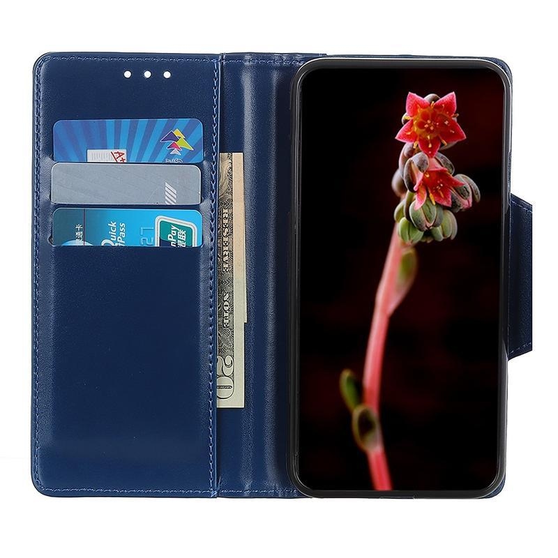 Stand PU kožené peněženkové pouzdro na mobil iPhone 12 Pro/12 - modré
