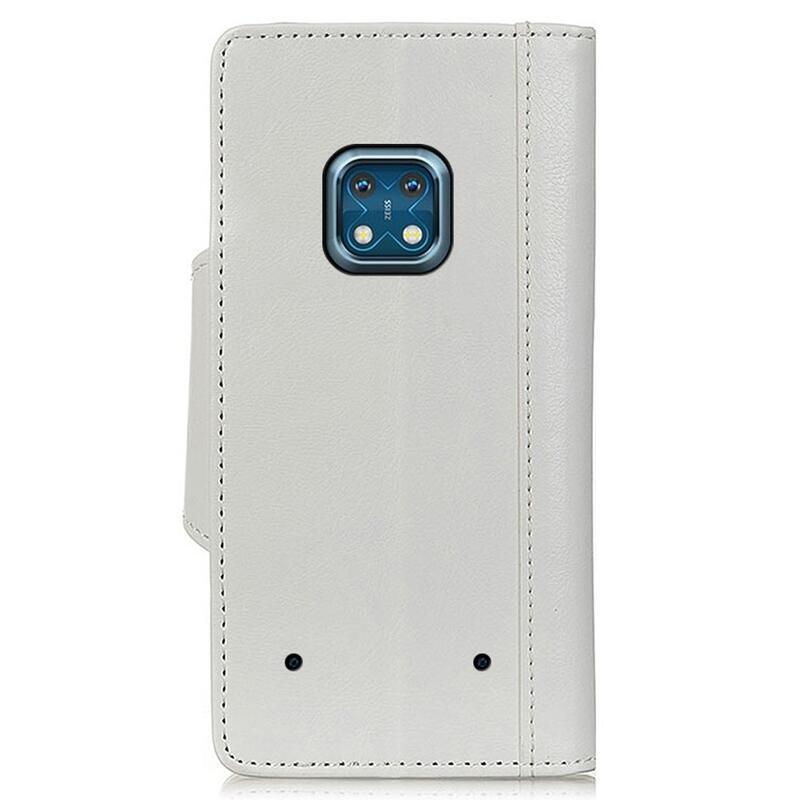 Stand PU kožené peněženkové pouzdro na mobil Nokia XR20 - bílé