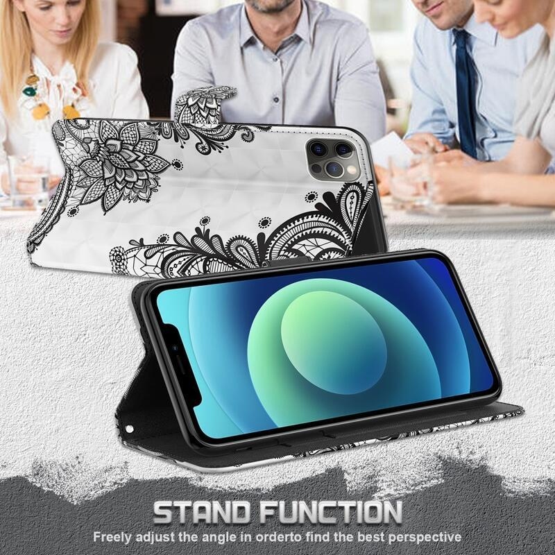 Stand PU kožené peněženkové pouzdro na mobil Samsung Galaxy A03s (166.6 x 75.9 x 9.1mm) - krajkový květ