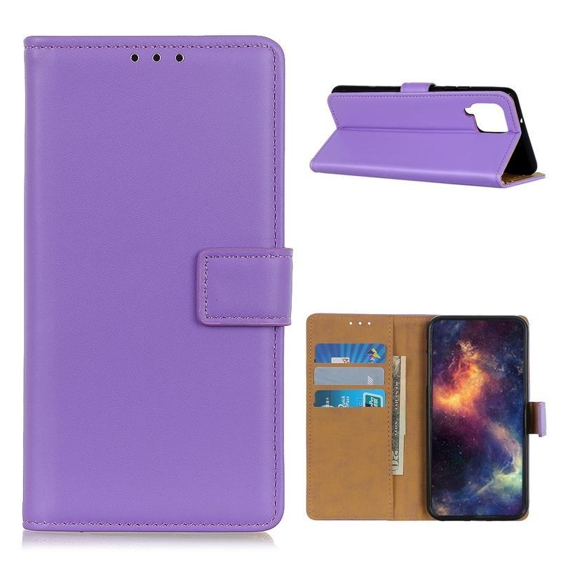 Stand PU kožené peněženkové pouzdro na mobil Samsung Galaxy A12/M12 - fialové