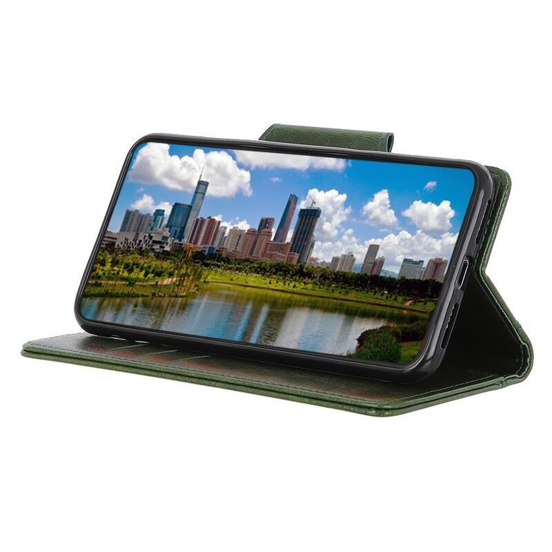 Stand PU kožené peněženkové pouzdro na mobil Samsung Galaxy A72 5G - zelené