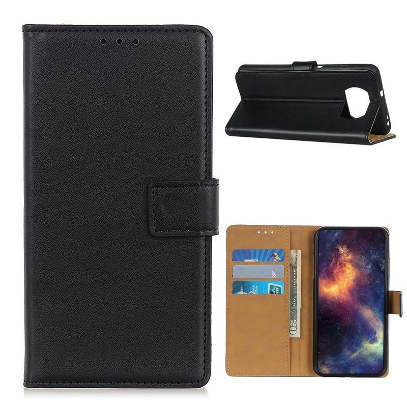 Stand PU kožené peněženkové pouzdro na mobil Xiaomi Poco X3/X3 Pro - černé
