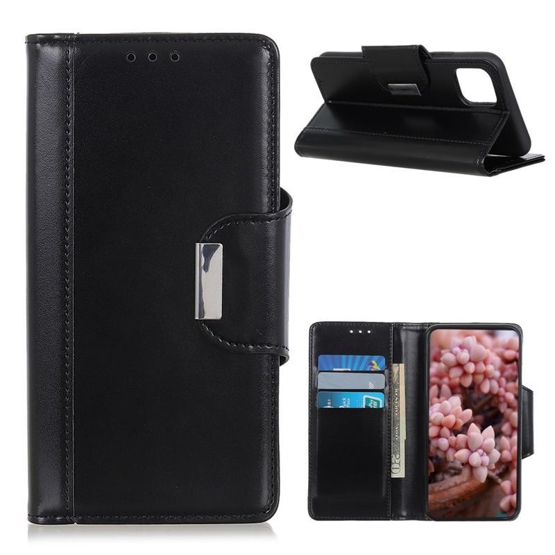 Stand PU kožené peněženkové pouzdro pro mobil Samsung Galaxy M51 - černé