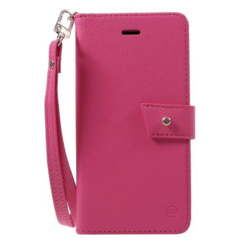 Stand PU kožené pouzdro se zapínáním na iPhone X - rose