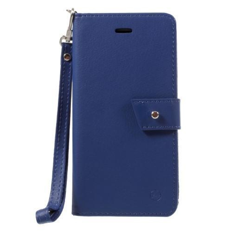 Stand PU kožené pouzdro se zapínáním na iPhone X - tmavěmodré