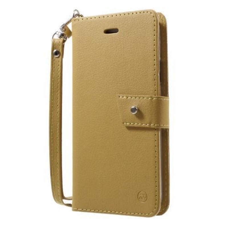 Stand PU kožené pouzdro se zapínáním na iPhone X - zlaté
