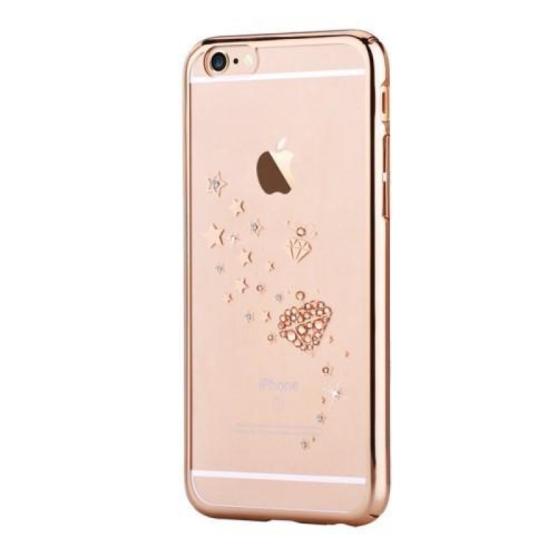 Star krystalový plastový obal na iPhone 6s Plus a 6 Plus - zlatý