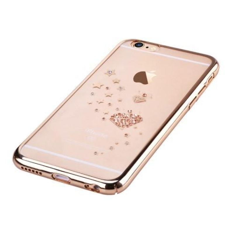 Star krystalový plastový obal na iPhone 6s Plus a 6 Plus - zlatý