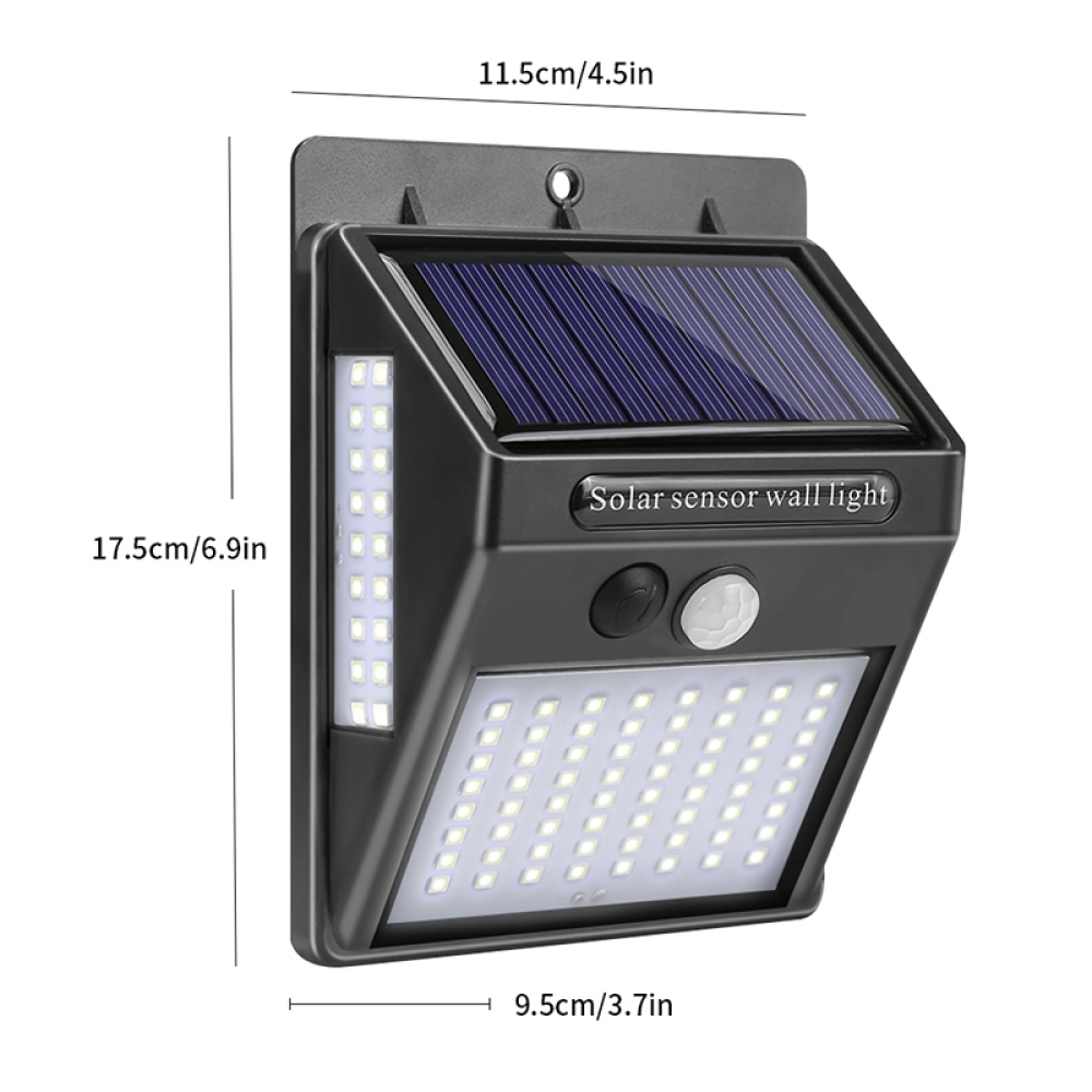Výkonné LED nástěnné osvětlení na solární energii se senzorem