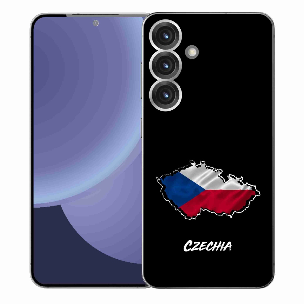 Gelový kryt mmCase na Samsung Galaxy S25+ - Czechia černé pozadí