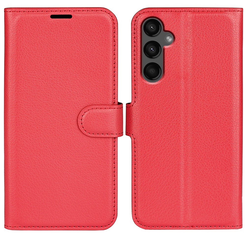 Litchi knížkové pouzdro na Samsung Galaxy A15 4G/5G - červené