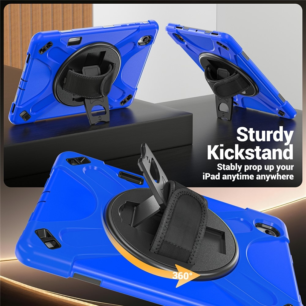 Strap odolný kryt s držákem na ruku a ramenním popruhem na Samsung Galaxy Tab S12+ - modrý