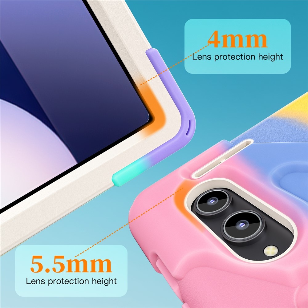 Strap odolný kryt s držákem na ruku a ramenním popruhem na Samsung Galaxy Tab S12 Ultra/S11 Ultra - barevné pruhy