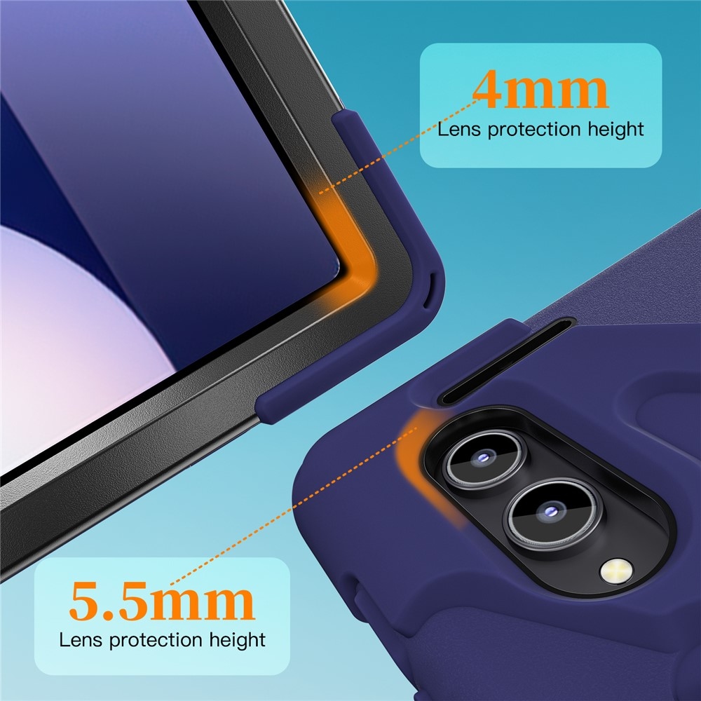 Strap odolný kryt s držákem na ruku a ramenním popruhem na Samsung Galaxy Tab S12 Ultra/S11 Ultra - modrý