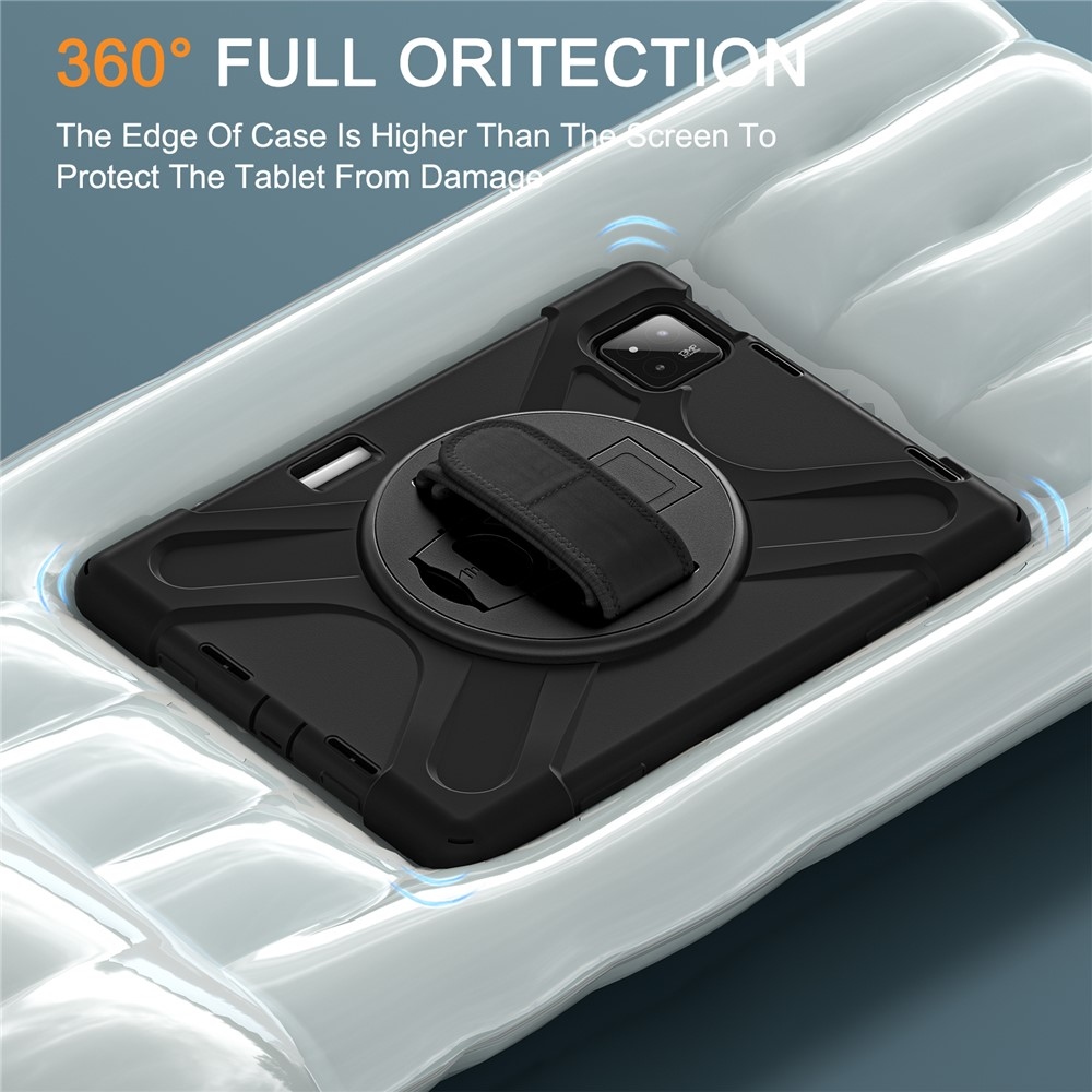 Strap odolný kryt s držákem na ruku a ramenním popruhem na Xiaomi Pad 8/8 Pro/7/7 Pro - černý