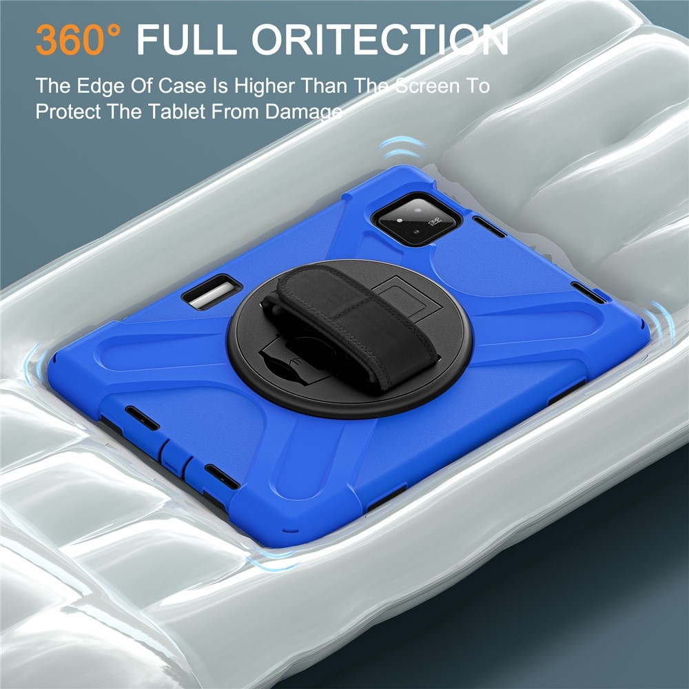 Strap odolný kryt s držákem na ruku a ramenním popruhem na Xiaomi Pad 8/8 Pro/7/7 Pro - modrý