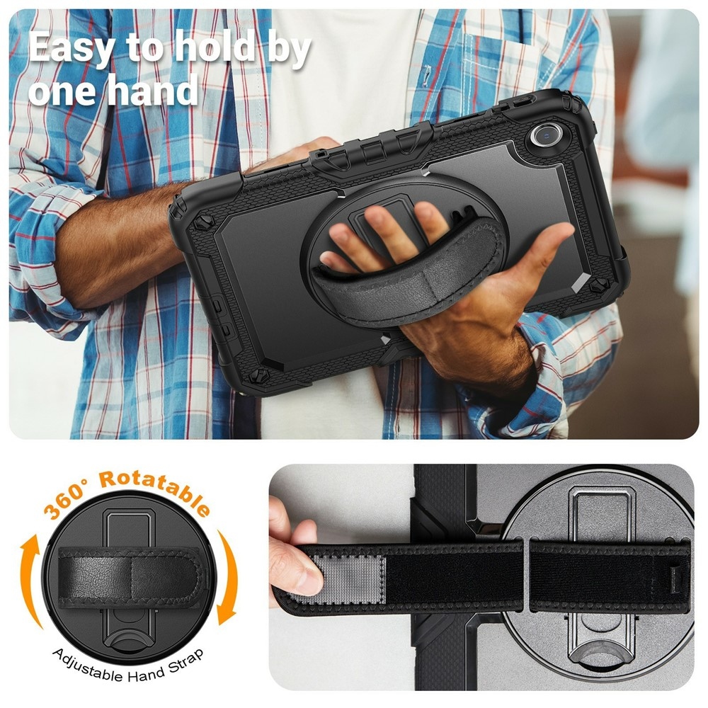 Strap odolný kryt s držákem na ruku a ramenním popruhem na Xiaomi Redmi Pad 2 9.7 - černý