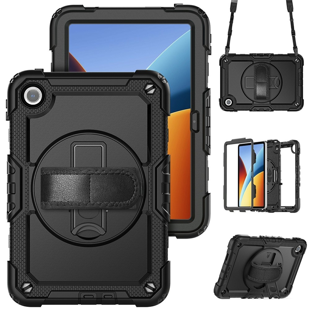 Strap odolný kryt s držákem na ruku a ramenním popruhem na Xiaomi Redmi Pad 2 9.7 - černý