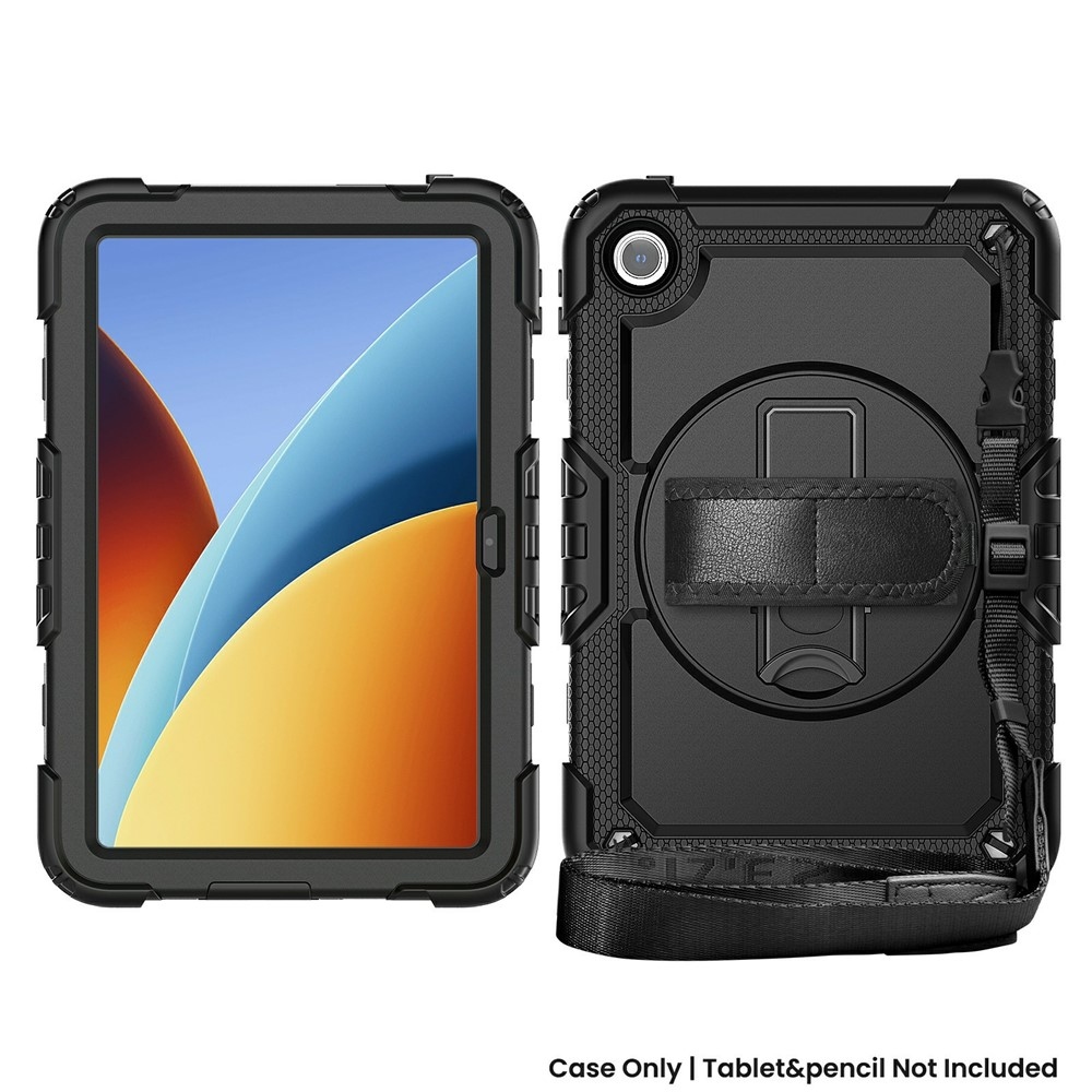 Strap odolný kryt s držákem na ruku a ramenním popruhem na Xiaomi Redmi Pad 2 9.7 - černý
