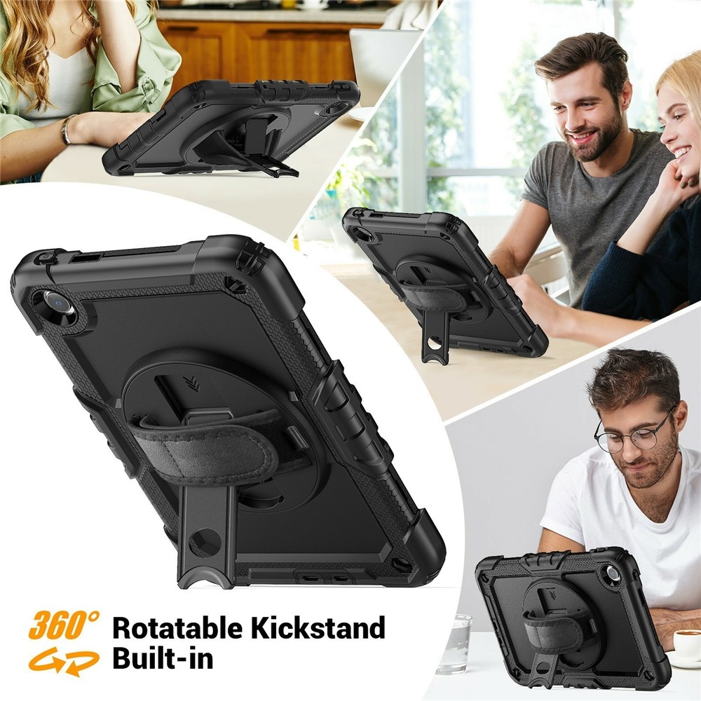Strap odolný kryt s držákem na ruku a ramenním popruhem na Xiaomi Redmi Pad 2 9.7 - černý