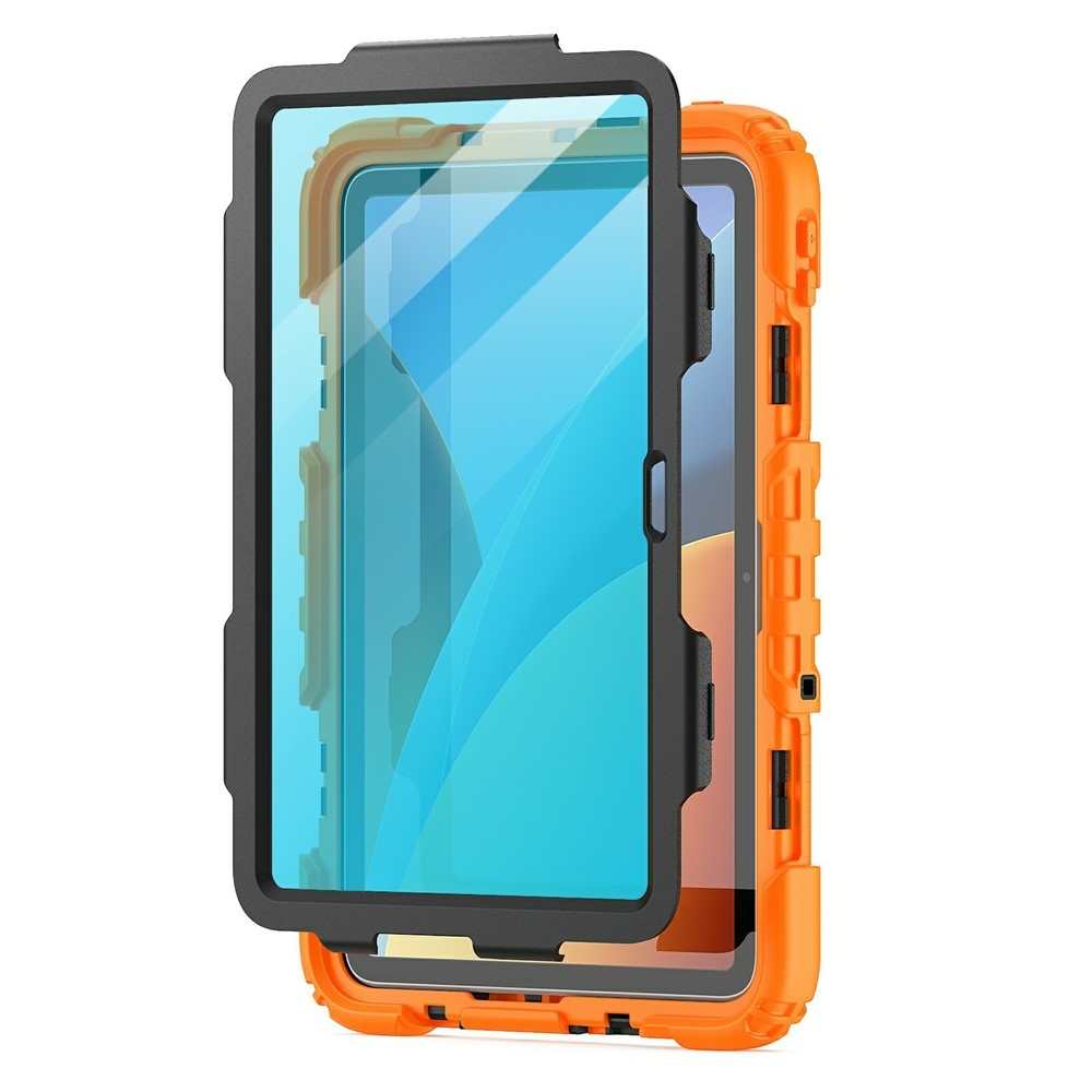 Strap odolný kryt s držákem na ruku a ramenním popruhem na Xiaomi Redmi Pad 2 9.7 - oranžový