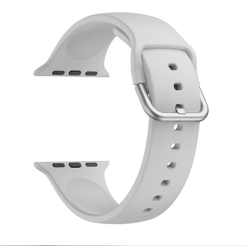 Strap silikonový řemínek na Apple Watch 5/4 40mm, 3/2/1 38mm - světlešedý