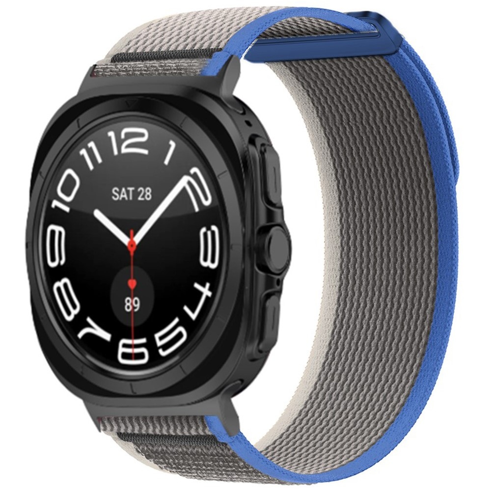 Strappe nylonový řemínek na Samsung Galaxy Watch Ultra (2025) 47mm - modrý/šedý