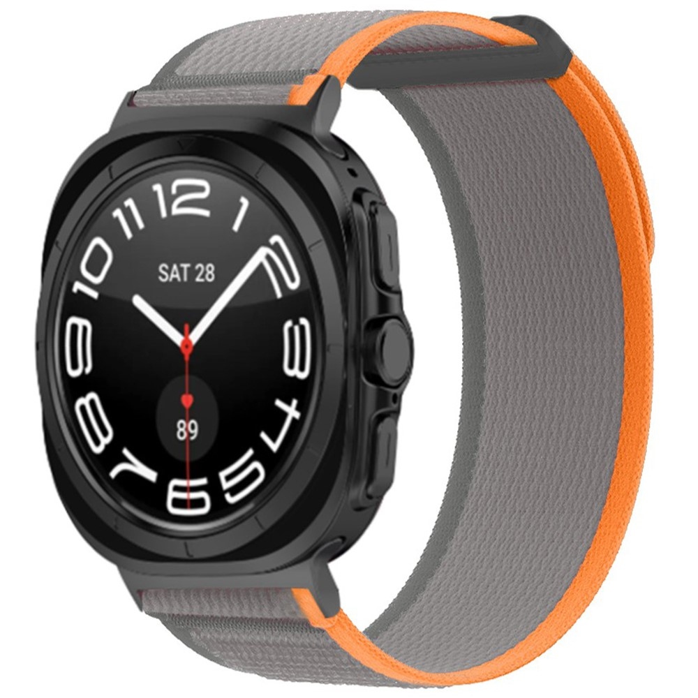 Strappe nylonový řemínek na Samsung Galaxy Watch Ultra (2025) 47mm - oranžový/šedý