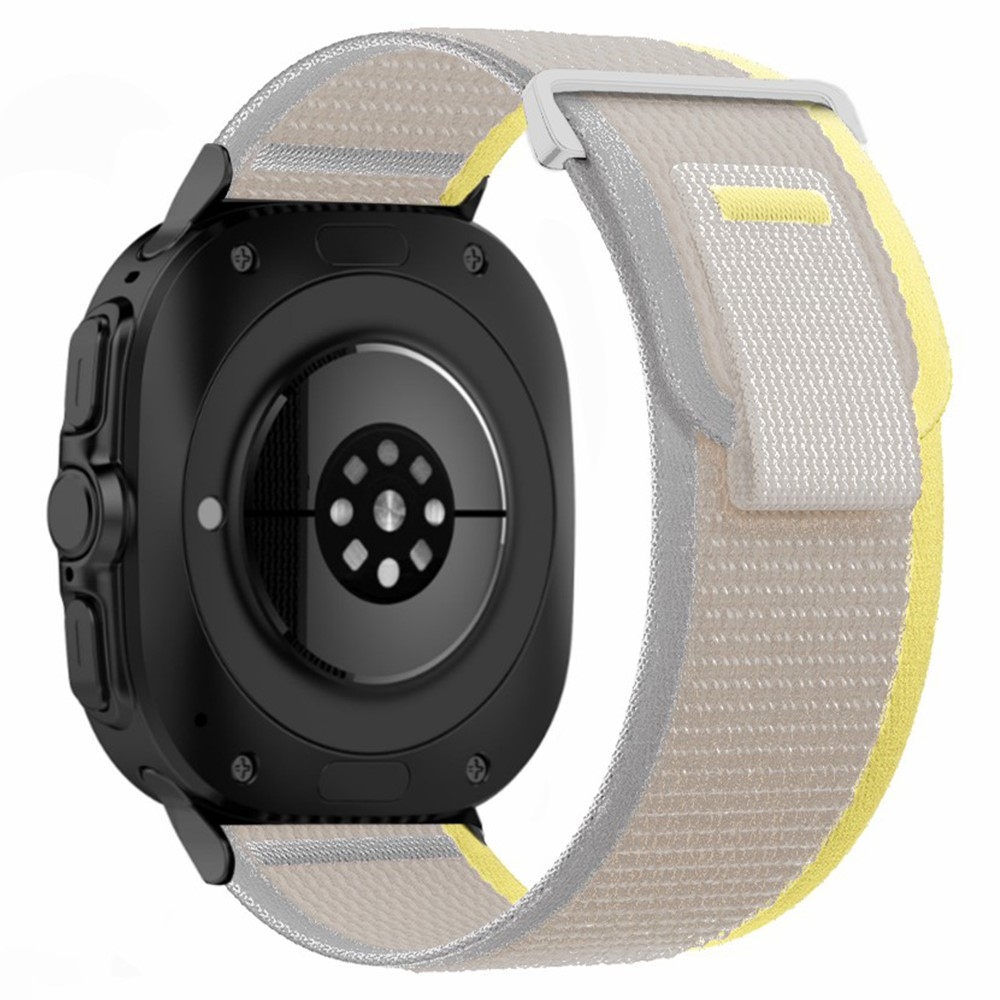Strappe nylonový řemínek na Samsung Galaxy Watch Ultra (2025) 47mm - žlutý/šedý