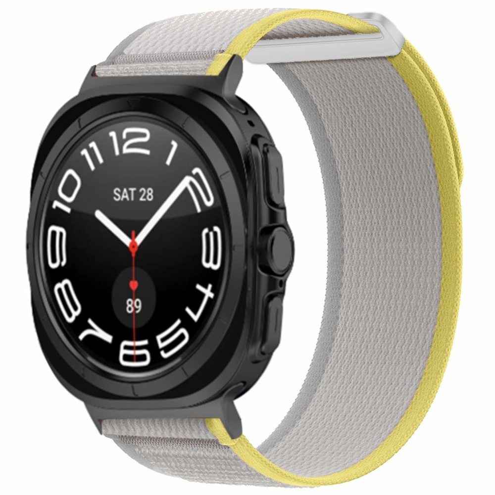 Strappe nylonový řemínek na Samsung Galaxy Watch Ultra (2025) 47mm - žlutý/šedý