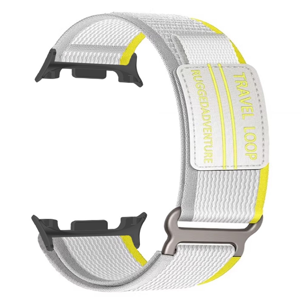 Strappy nylonový řemínek na Samsung Galaxy Watch9 40mm/44mm/Watch8 44mm/40mm/Watch8 Classic 46mm - béžový