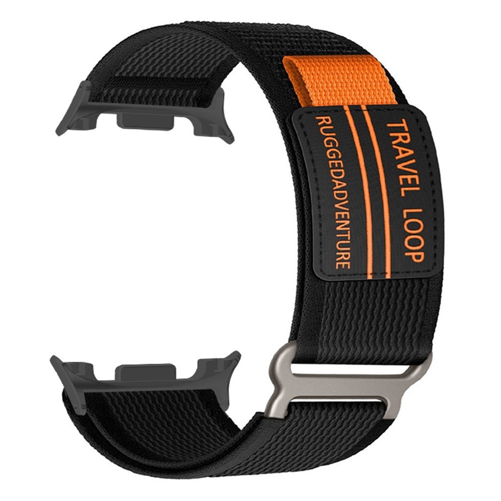 Strappy nylonový řemínek na Samsung Galaxy Watch9 40mm/44mm/Watch8 44mm/40mm/Watch8 Classic 46mm - černý