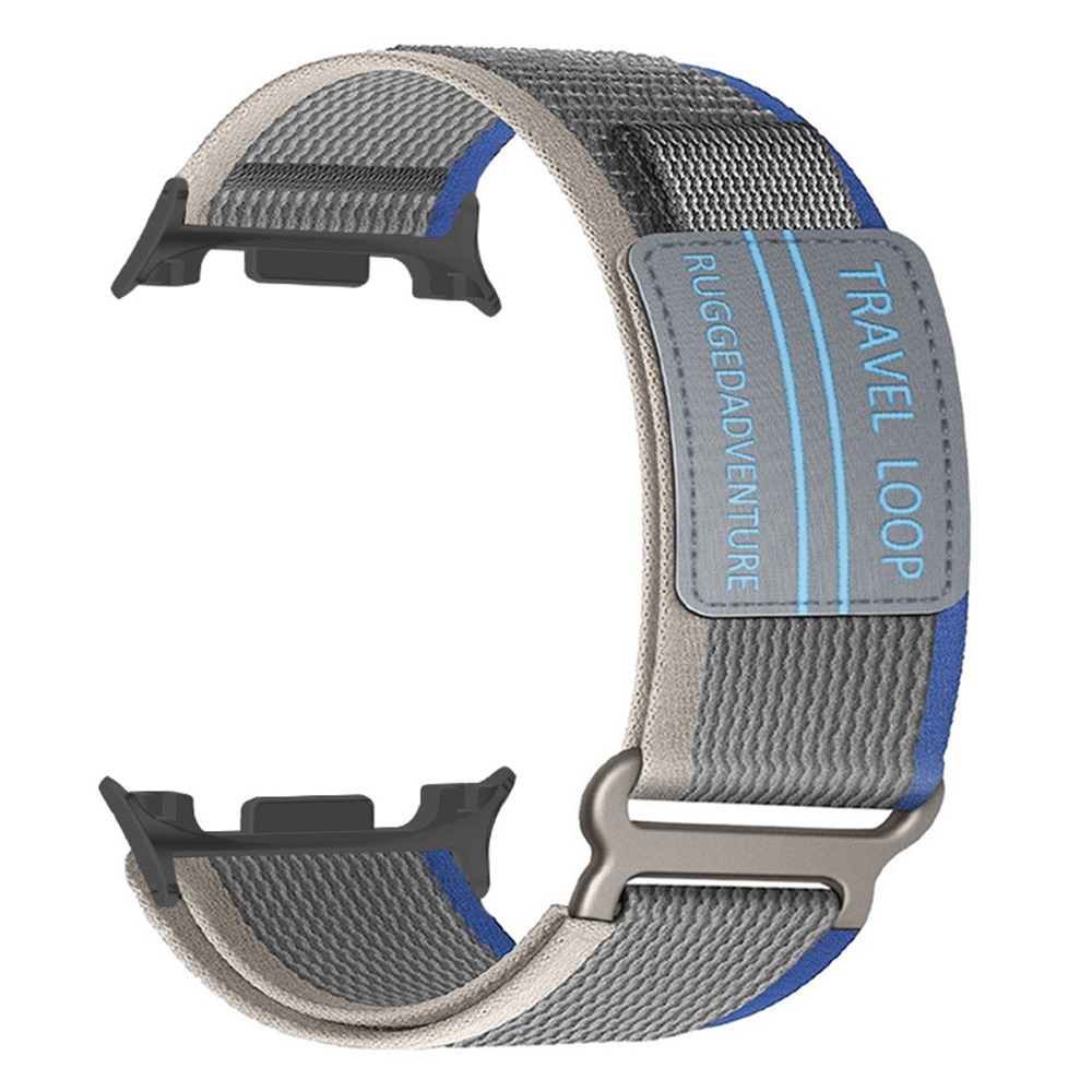 Strappy nylonový řemínek na Samsung Galaxy Watch9 40mm/44mm/Watch8 44mm/40mm/Watch8 Classic 46mm - modrý/šedý