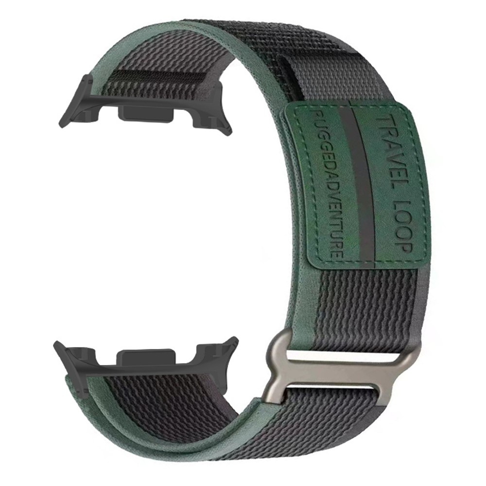 Strappy nylonový řemínek na Samsung Galaxy Watch9 40mm/44mm/Watch8 44mm/40mm/Watch8 Classic 46mm - zelený/černý