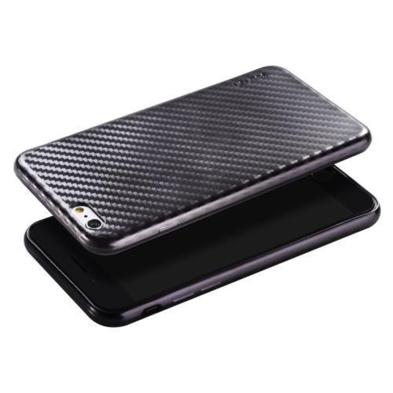 Stripe gelový texturovaný obal na iPhone 6 Plus a iPhone 6s Plus - černý