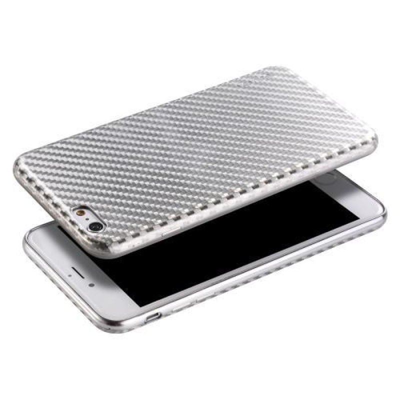 Stripe gelový texturovaný obal na iPhone 6 Plus a iPhone 6s Plus - stříbrný