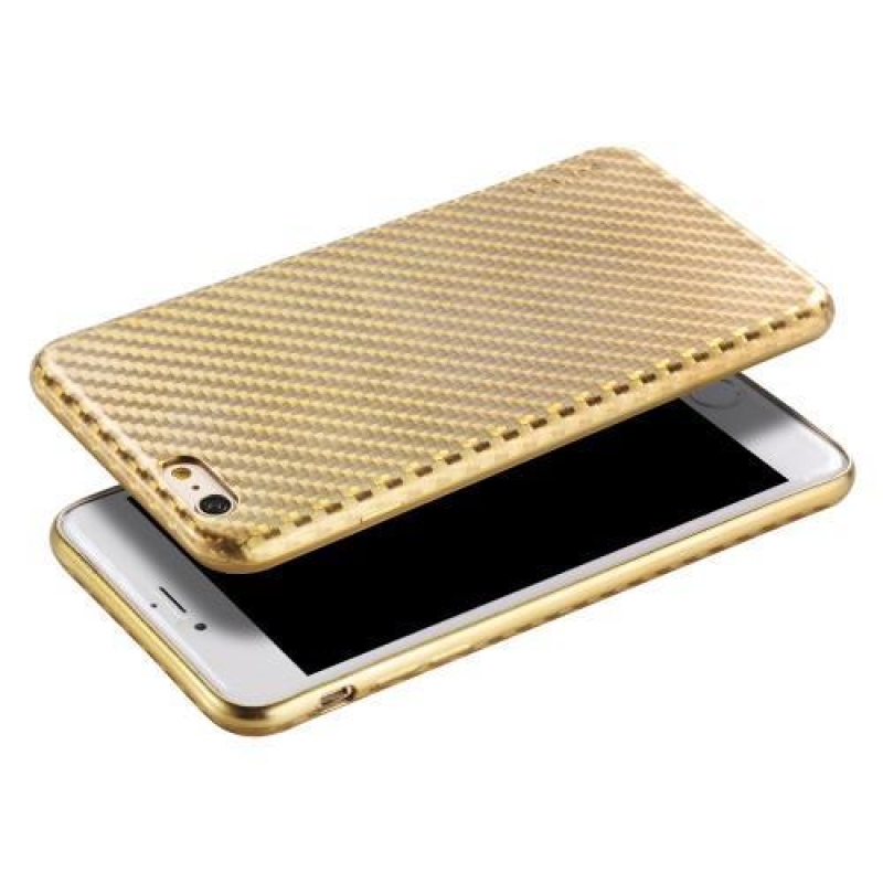 Stripe gelový texturovaný obal na iPhone 6 Plus a iPhone 6s Plus - zlatý