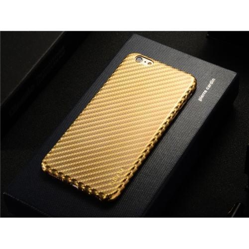 Stripe gelový texturovaný obal na iPhone 6 Plus a iPhone 6s Plus - zlatý