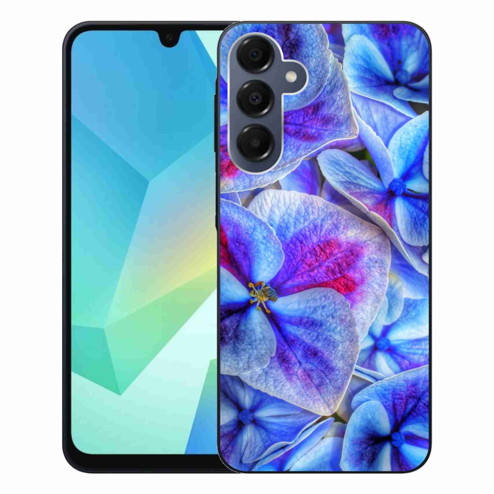 Gelový kryt mmCase na Samsung Galaxy A16 4G/5G - modré květy 1