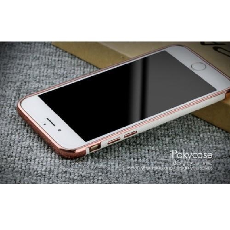 Style gelový obal s kontrastním lemem na iPhone 6s Plus a 6 Plus - bílý